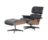Vintage Eames Chair Replica – Walnut Veneer & Black Leather | Timeless Mid-Century Design